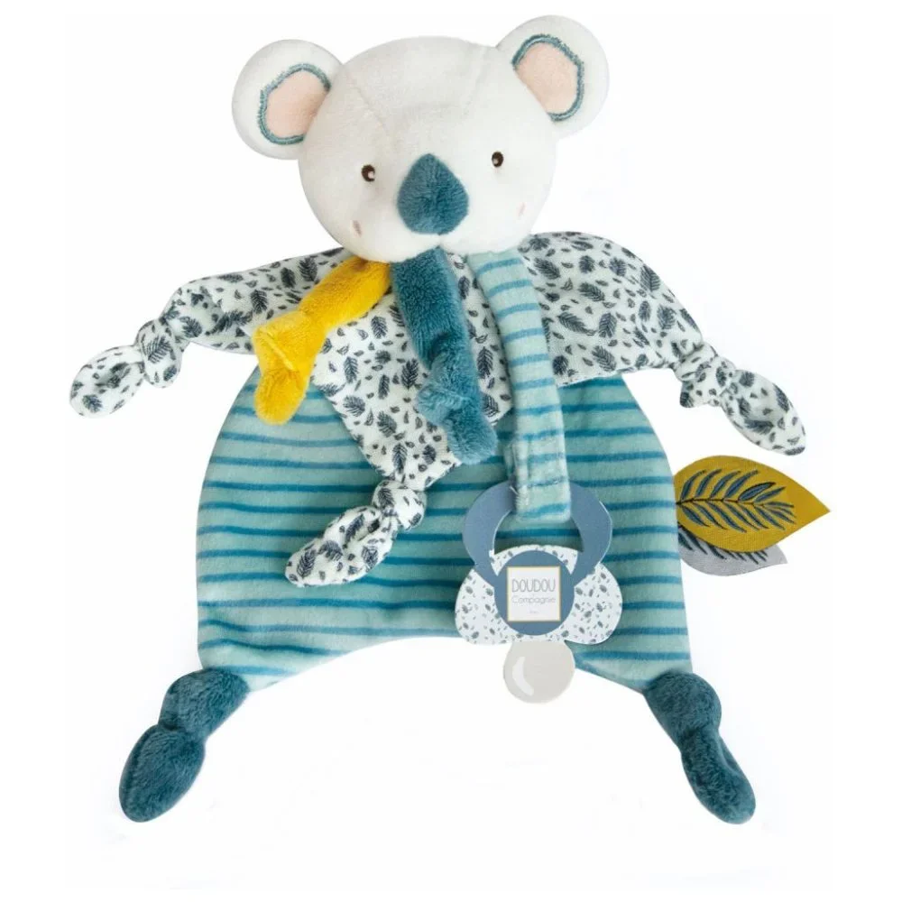 DouDou Et Compagnie Paris Yoka the Koala Blanket with Pacifier Holder